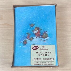 Vtg Hallmark Christmas Card Set Mice and Birds